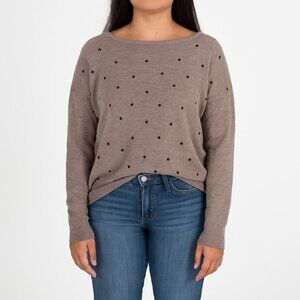 *ALFA  Brown Polka Dot Long Sleeve